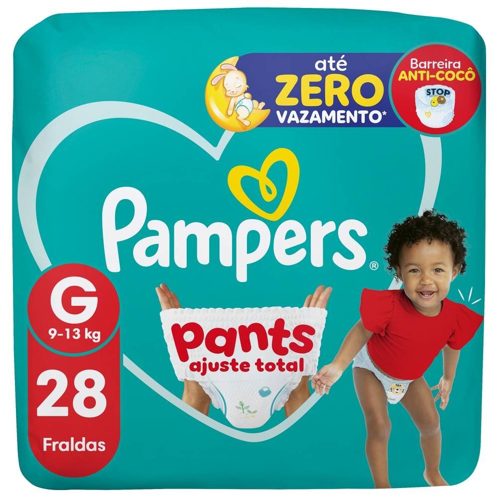 Fralda Pampers Pants Mega Ajuste Total Tamanho G 28 Unidades