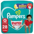 FRALDA PAMPERS PANTS MEGA AJUSTE TOTAL TAMANHO G 28 UNIDADES