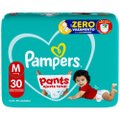 FRALDA PAMPERS PANTS MEGA AJUSTE TOTAL TAMANHO M 30 UNIDADES