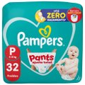 FRALDA PAMPERS PANTS MEGA AJUSTE TOTAL P 32 UNIDADES