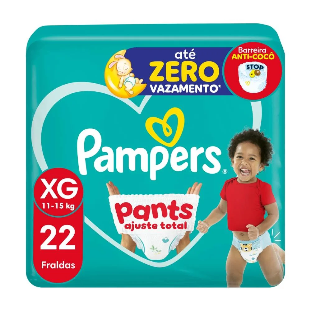 Fralda Pampers Pants Mega Ajuste Total Tamanho Xg 22 Unidades