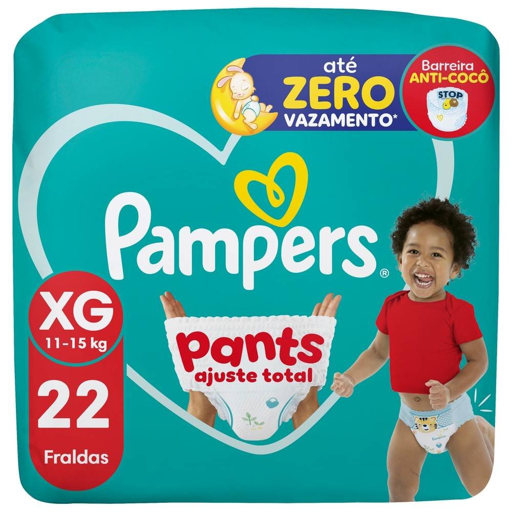 Fralda Pampers Pants Ajuste Total Tamanho Xg 22 Unidades