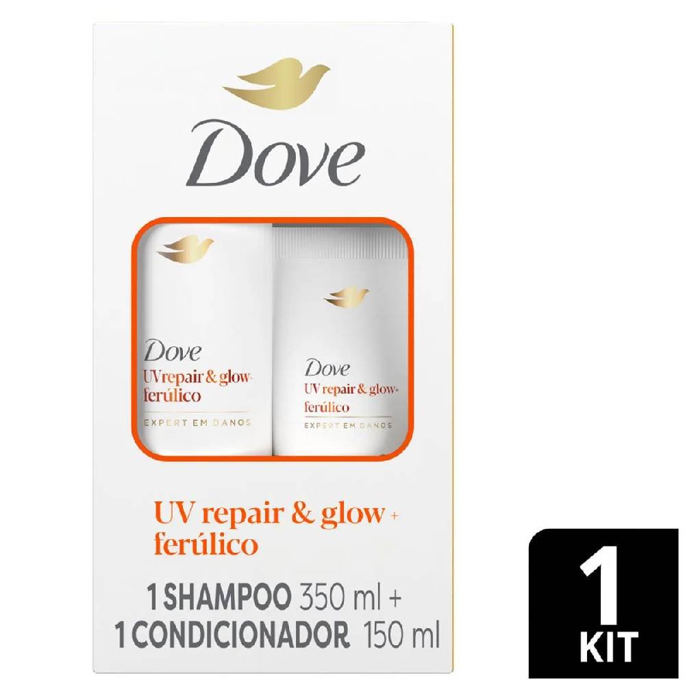 Kit Dove Uv Repair & Glow Ferúlico Shampoo 350ml + Condicionador 150ml