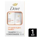 KIT DOVE UV REPAIR & GLOW FERÚLICO SHAMPOO 350ML + CONDICIONADOR 150ML