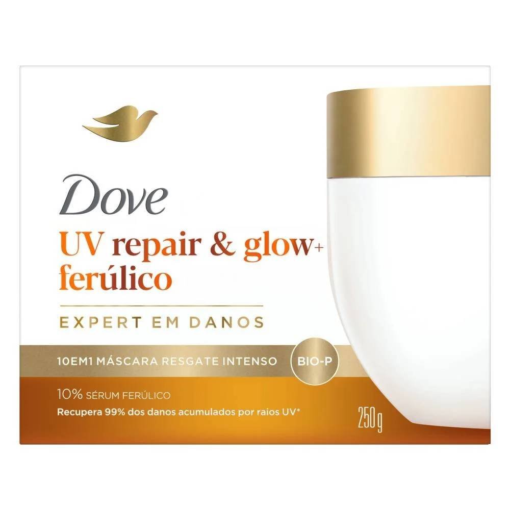 Máscara De Tratamento Capilar 10 Em 1 Dove Uv Repair & Glow+ferúlico Expert Em Danos 250g