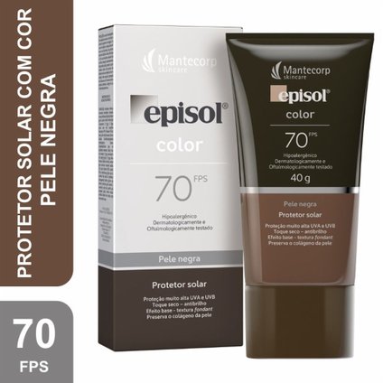 PROTETOR SOLAR EPISOL COLOR PELE NEGRA FPS 70 40G