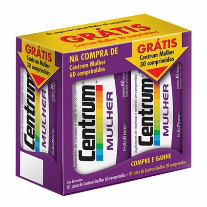 KIT CENTRUM MULHER 60 COMPRIMIDOS+30 COMPRIMIDOS GRATIS