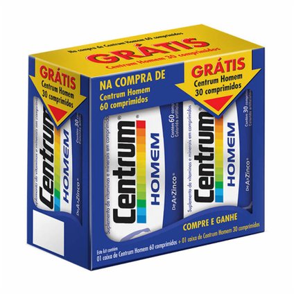KIT CENTRUM HOMEM 60 COMPRIMIDOS+30 COMPRIMIDOS GRATIS