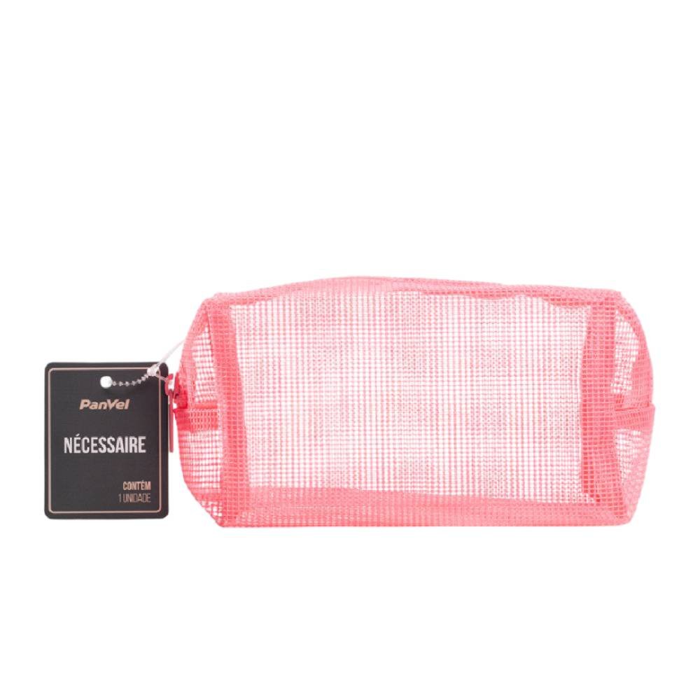 Necessaire Tela Ziper Tratorado Panvel25 Rosa