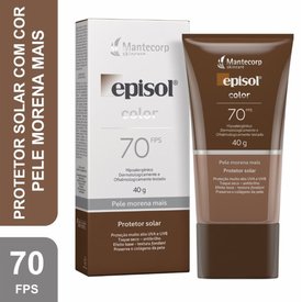 PROTETOR SOLAR EPISOL COLOR PELE MORENA MAIS FPS 70 40G