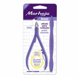 Alicate Para Cutícula Com Espátula Merheje Basic Lilas