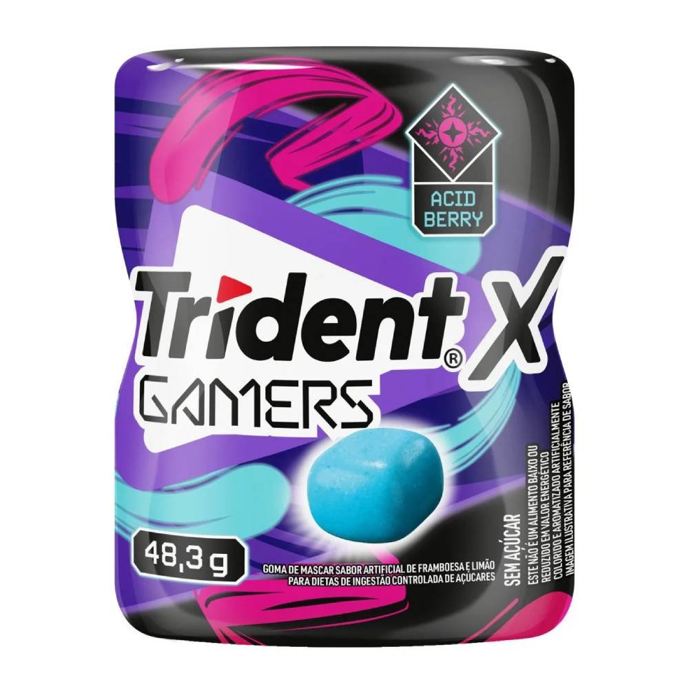 Goma De Mascar Trident X Gamers Acid Berry 48g