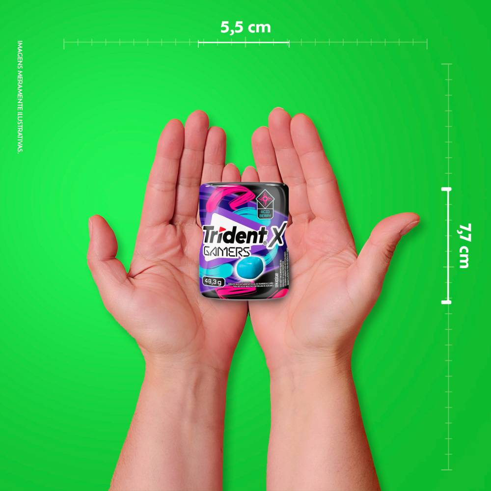 Goma de Mascar Trident X Gamers Acid Berry 48g | Panvel Farmácias