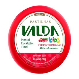 PASTILHAS VALDA KIDS FRUTAS VERMELHAS 50G