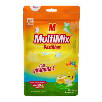 PASTILHAS MULTIMIX KIDS LIMÃO E MENTA 10 UNIDADES