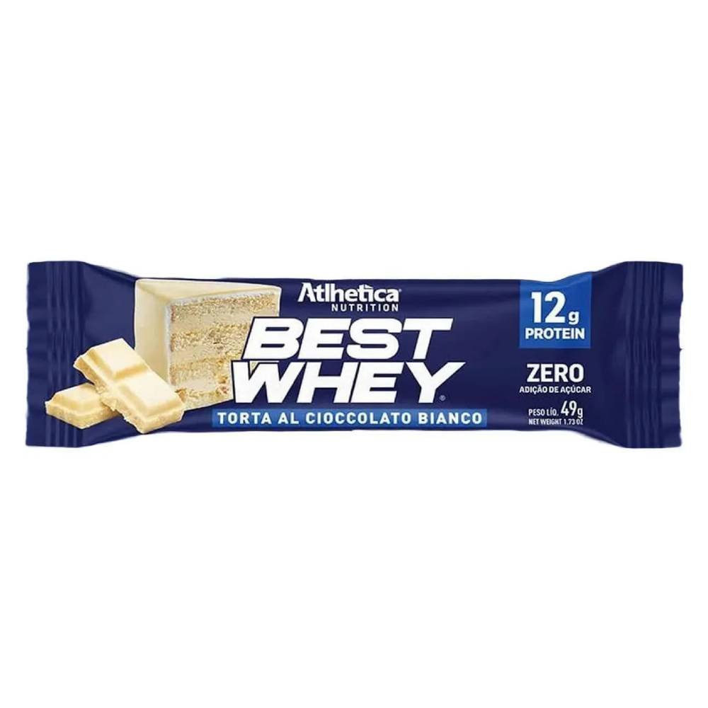 Barra De Proteína Atlhetica Nutrition Best Whey Torta Al Cioccolato Bianco 49g