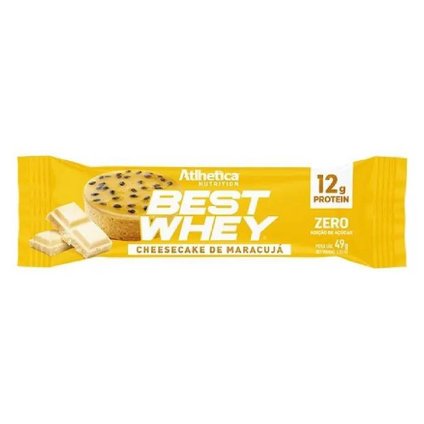 BARRA DE PROTEÍNA ATLHETICA NUTRITION BEST WHEY CHEESECAKE DE MARACUJÁ 49G