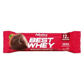 BARRA DE PROTEÍNA ATLHETICA NUTRITION BEST WHEY MORANGO PERFETTO 49G