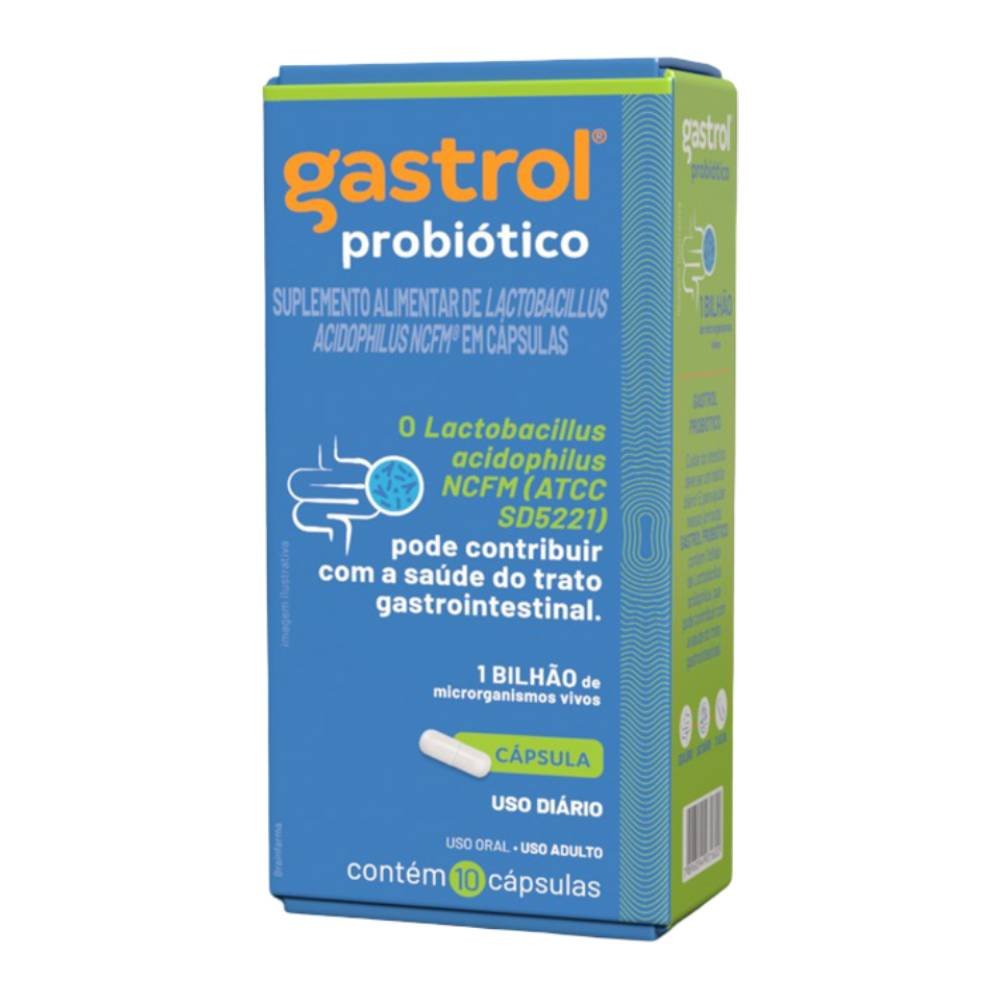 Suplemento Alimentar Gastrol Probiótico 1bi 10 Cápsulas