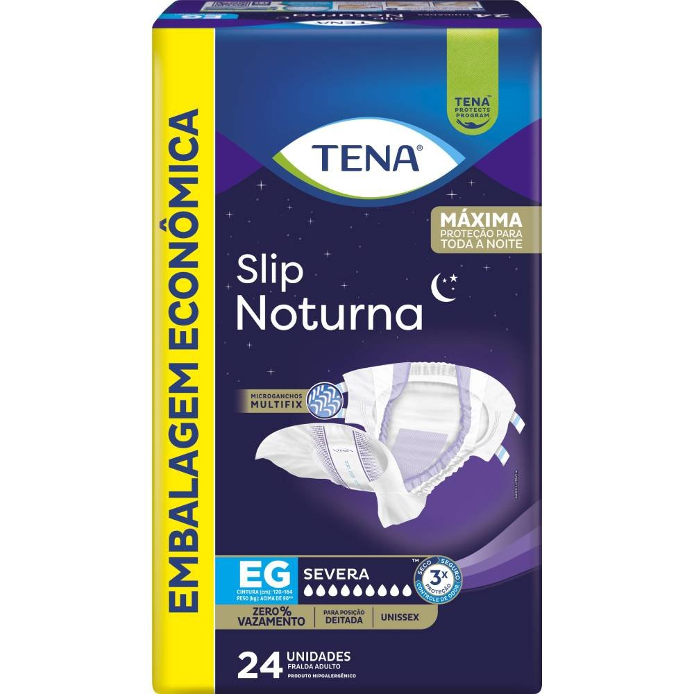 Fralda Geriátrica Tena Slip Noturna Tamanho Eg 21 Unidades