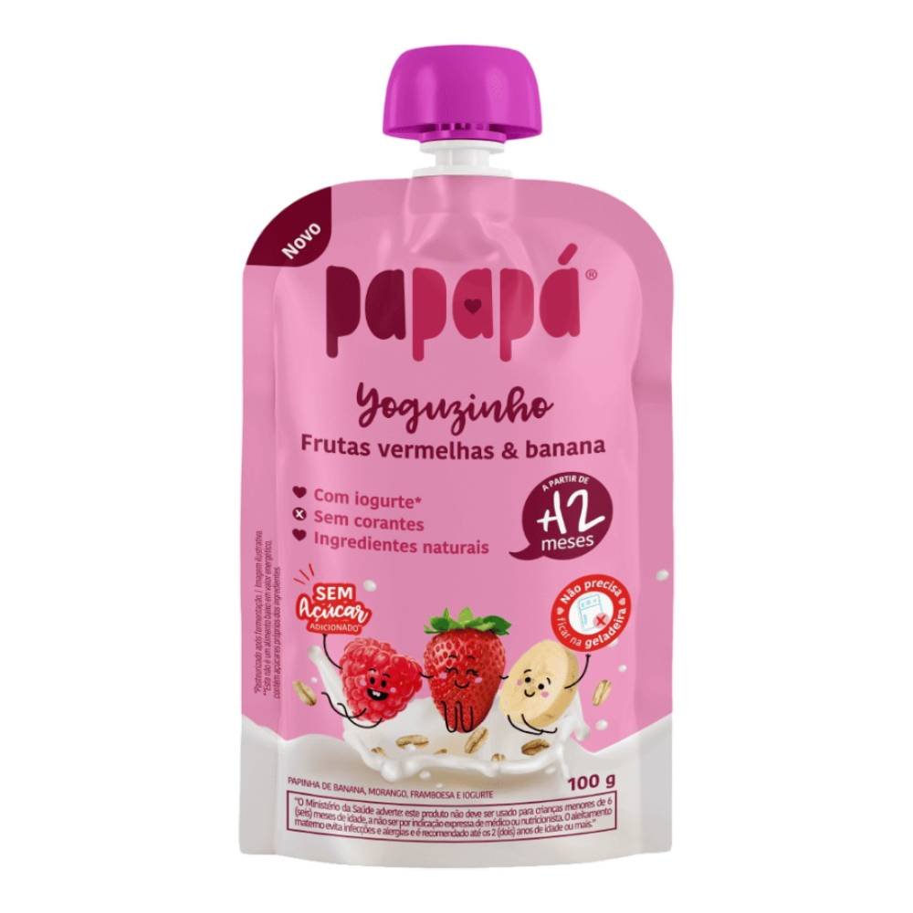 Papinha Papapá Yoguzinho Frutas Vermelhas E Banana 100g
