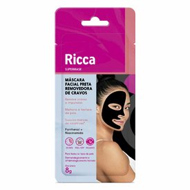 MÁSCARA FACIAL RICCA PRETA PARA LIMPEZA 8G