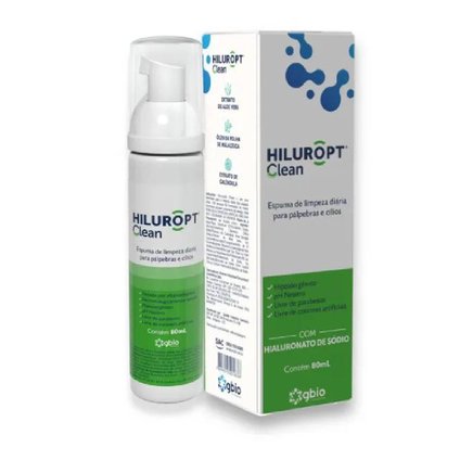 ESPUMA DE LIMPEZA PARA PÁLPEBRAS E CÍLIOS GBIO HILUROPT CLEAN 80ML