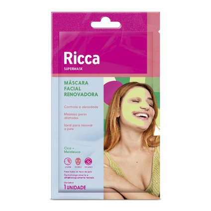 MÁSCARA FACIAL RICCA PARA LIMPEZA E RENOVAÇÃO 1 UNIDADE