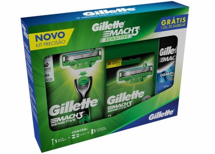 KIT APARELHO GILLETTE MACH 3 -  GANHE GRÁTIS MINI GEL 71G