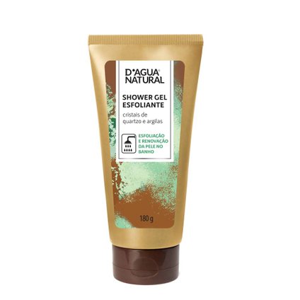GEL ESFOLIANTE D'ÁGUA NATURAL CRISTAIS DE QUARTZO E ARGILAS 180G