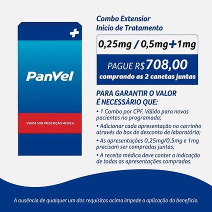 EXTENSIOR 1MG SEMAGLUTIDA 3ML 1 CANETA INJETÁVEL + 4 AGULHAS GELADEIRA