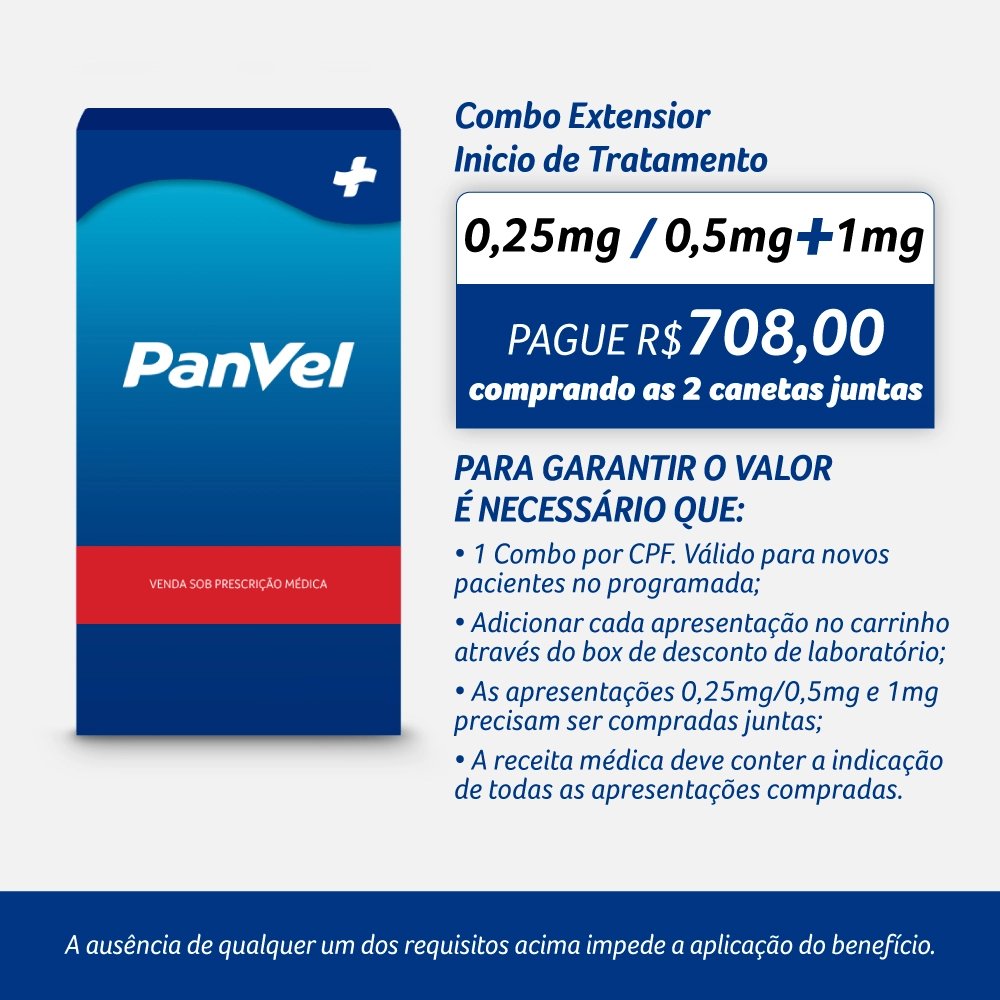 Extensior 1mg Semaglutida 3ml 1 Caneta Injetável + 4 Agulhas Geladeira