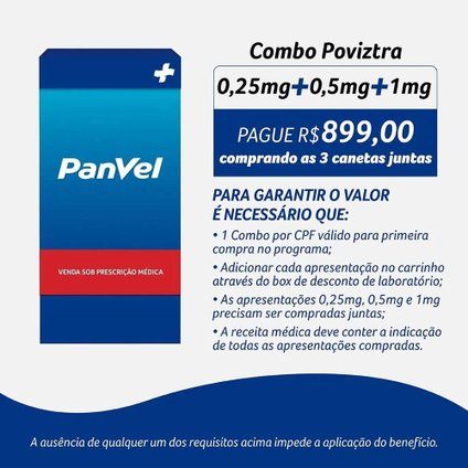 POVIZTRA  0,5MG SEMAGLUTIDA 1,5ML 1 CANETA INJETÁVEL + 4 AGULHAS GELADEIRA