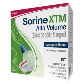 SORINE XTM ALTO VOLUME LAVAGEM NASAL 1 FRASCO 240ML + 30 ENVELOPES COM 4,5G
