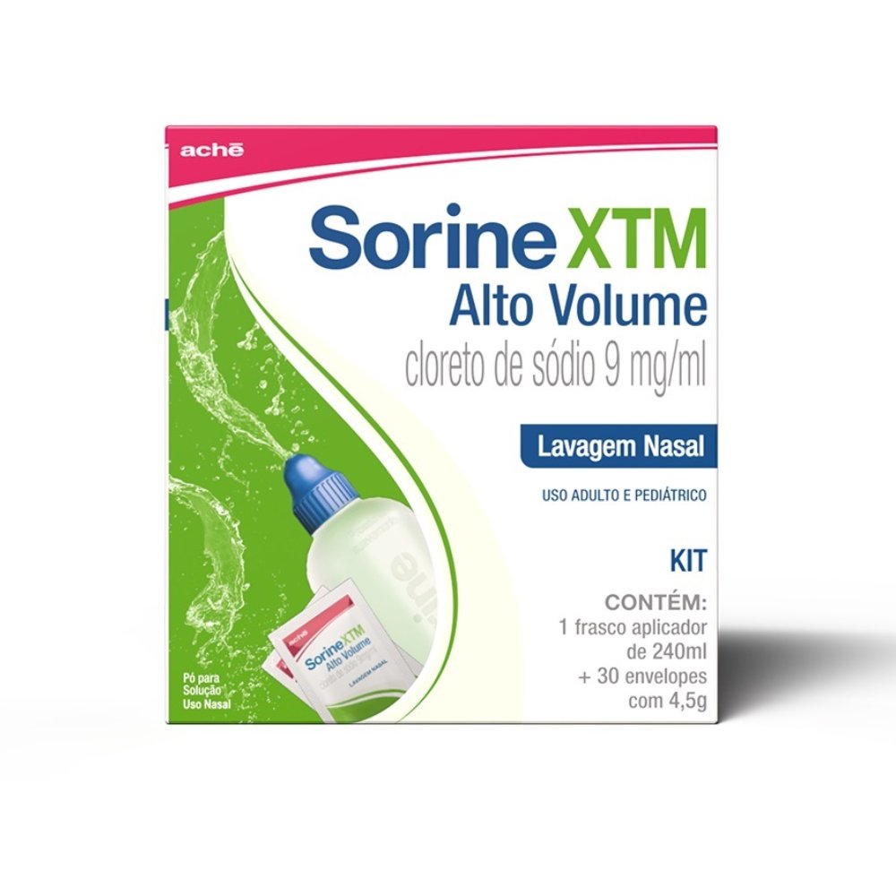 Sorine Xtm Alto Volume Lavagem Nasal 1 Frasco 240ml + 30 Envelopes Com 4,5g