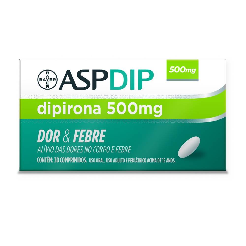 Aspdip Dipirona 500mg 30 Comprimidos