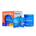 CREATINA PROBIÓTICA 300G + 2 AMOSTRAS DE 100% PURE WHEY SABORES CHOCOLATE E IOGURTE MORANGO