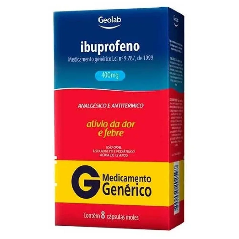 Ibuprofeno 400mg 8 Cápsulas Geolab Genérico