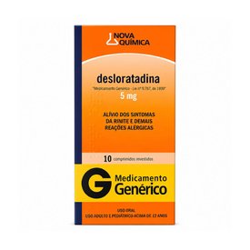 DESLORATADINA 5MG 10 COMPRIMIDOS REVESTIDOS NOVA QUIMICA GENÉRICO