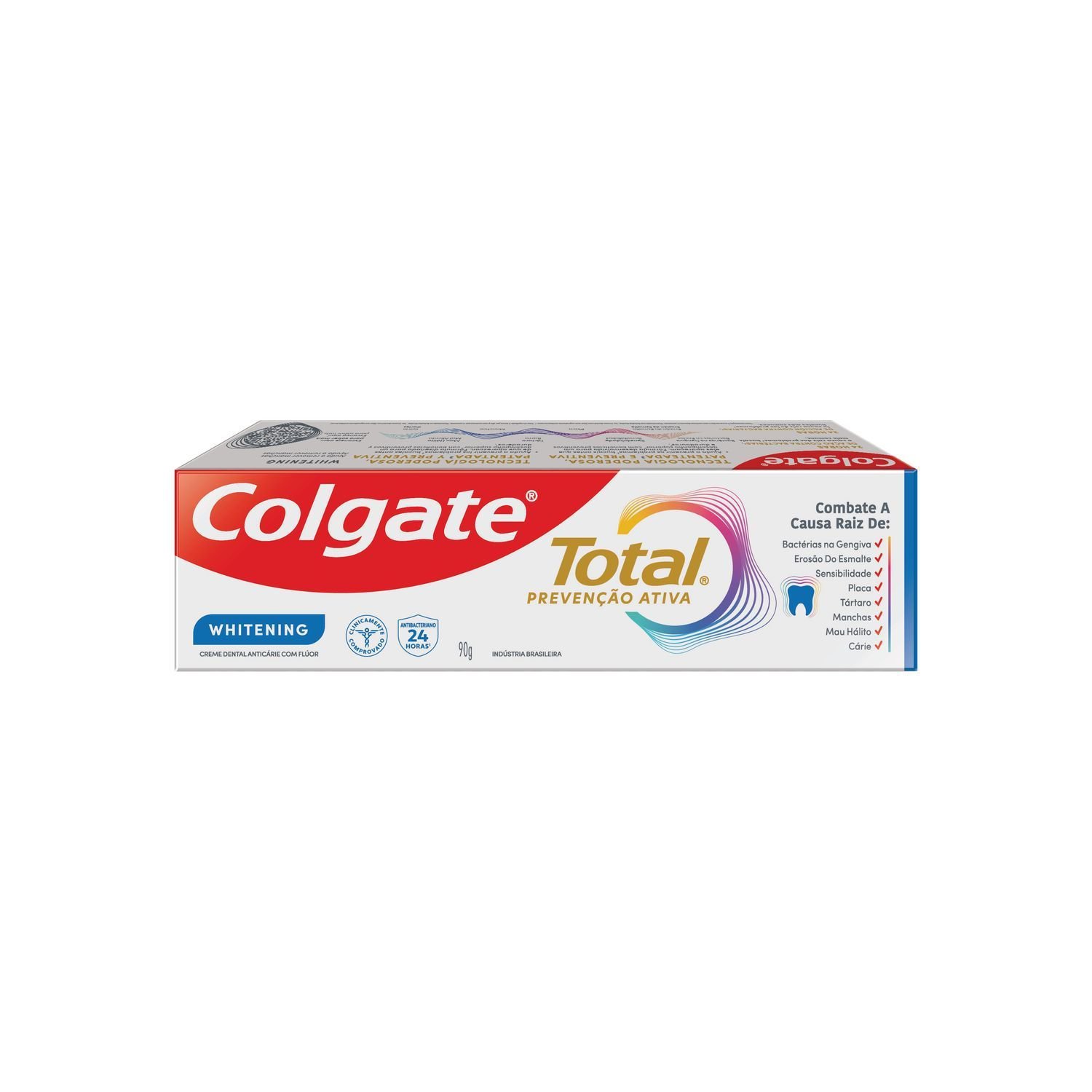 Creme Dental Colgate Total Whitening Anticárie Com Flúor 90g