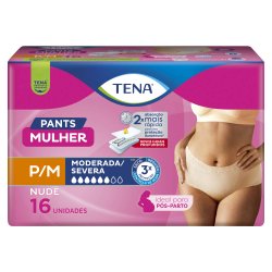 Roupa Íntima Tena Pants Mulher Cor Nude P/m 16 Unidades