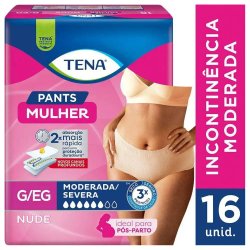 Roupa Intima Tena Pants Mulher Nude G/eg 16 Unidades