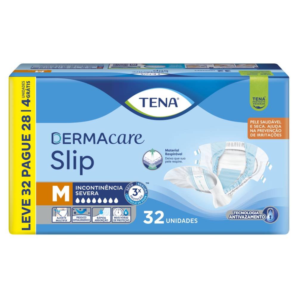 Fralda Tena Slip Dermacare Tamanho M 32 Unidades
