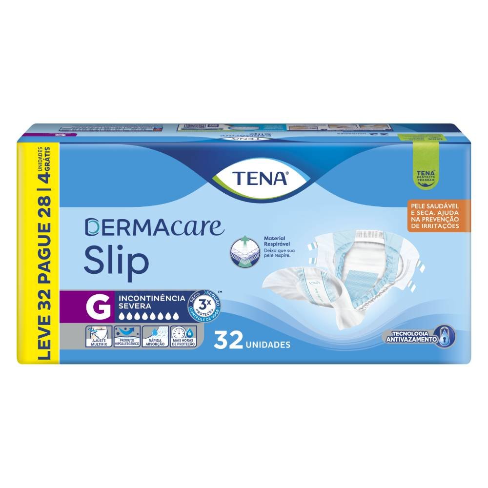 Fralda Tena Slip Dermacare Tamanho G 32 Unidades