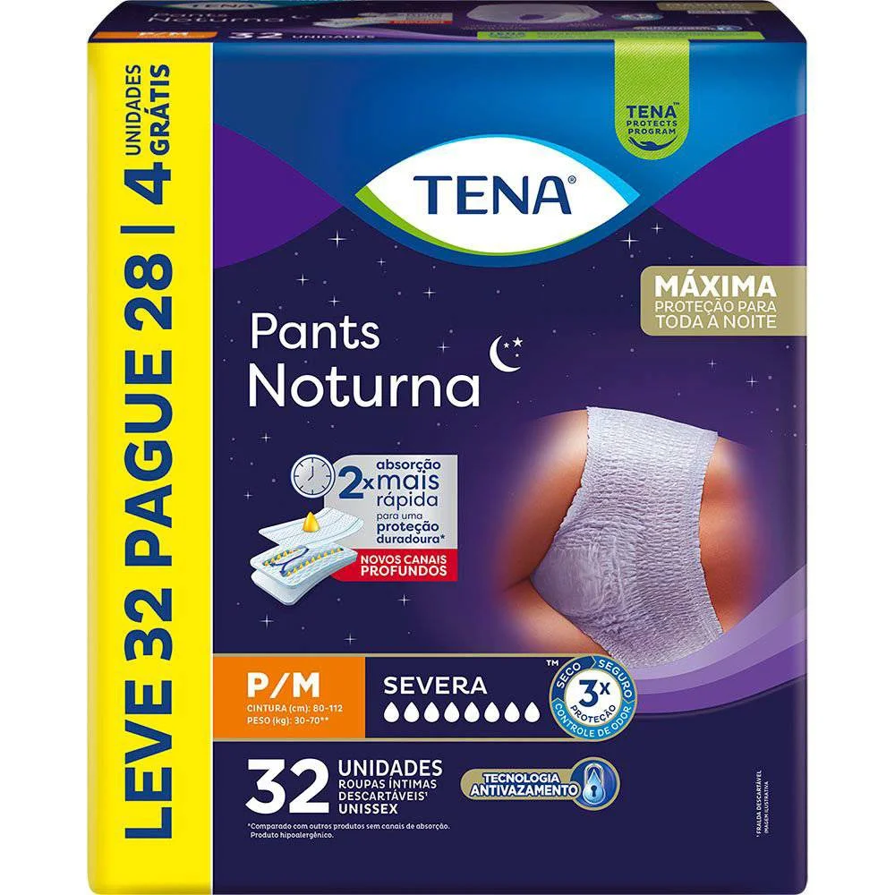 Roupa Íntima Tena Pants Noturna P/m 32 Unidades