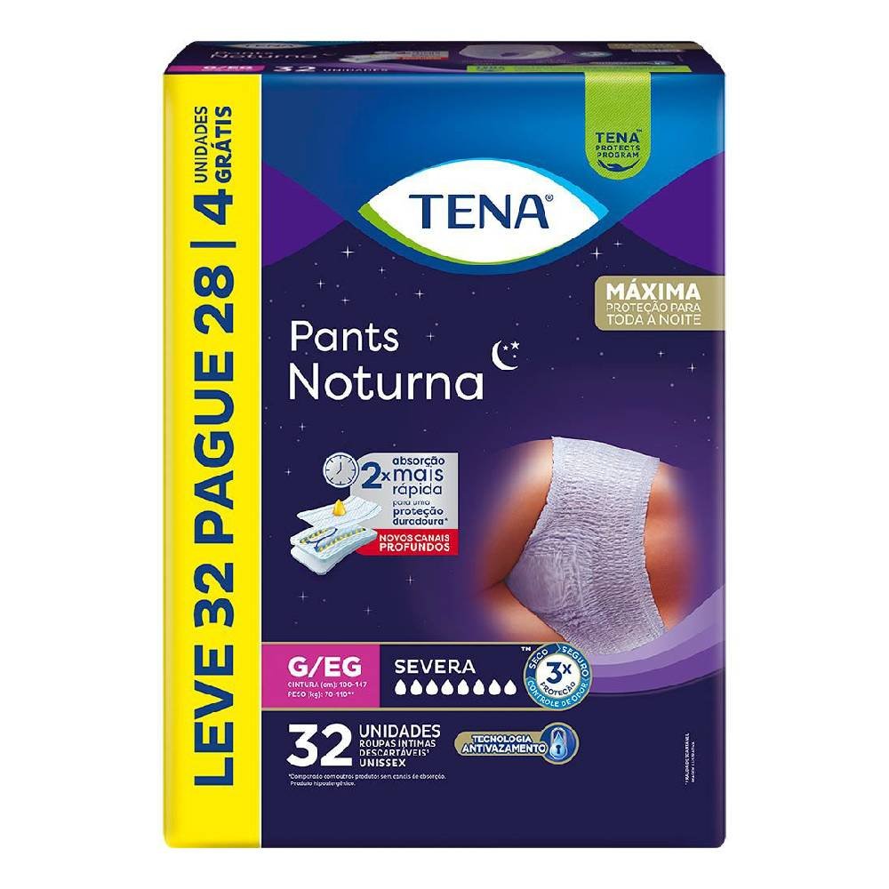 Roupa Íntima Tena Pants Noturna G/eg 32 Unidades