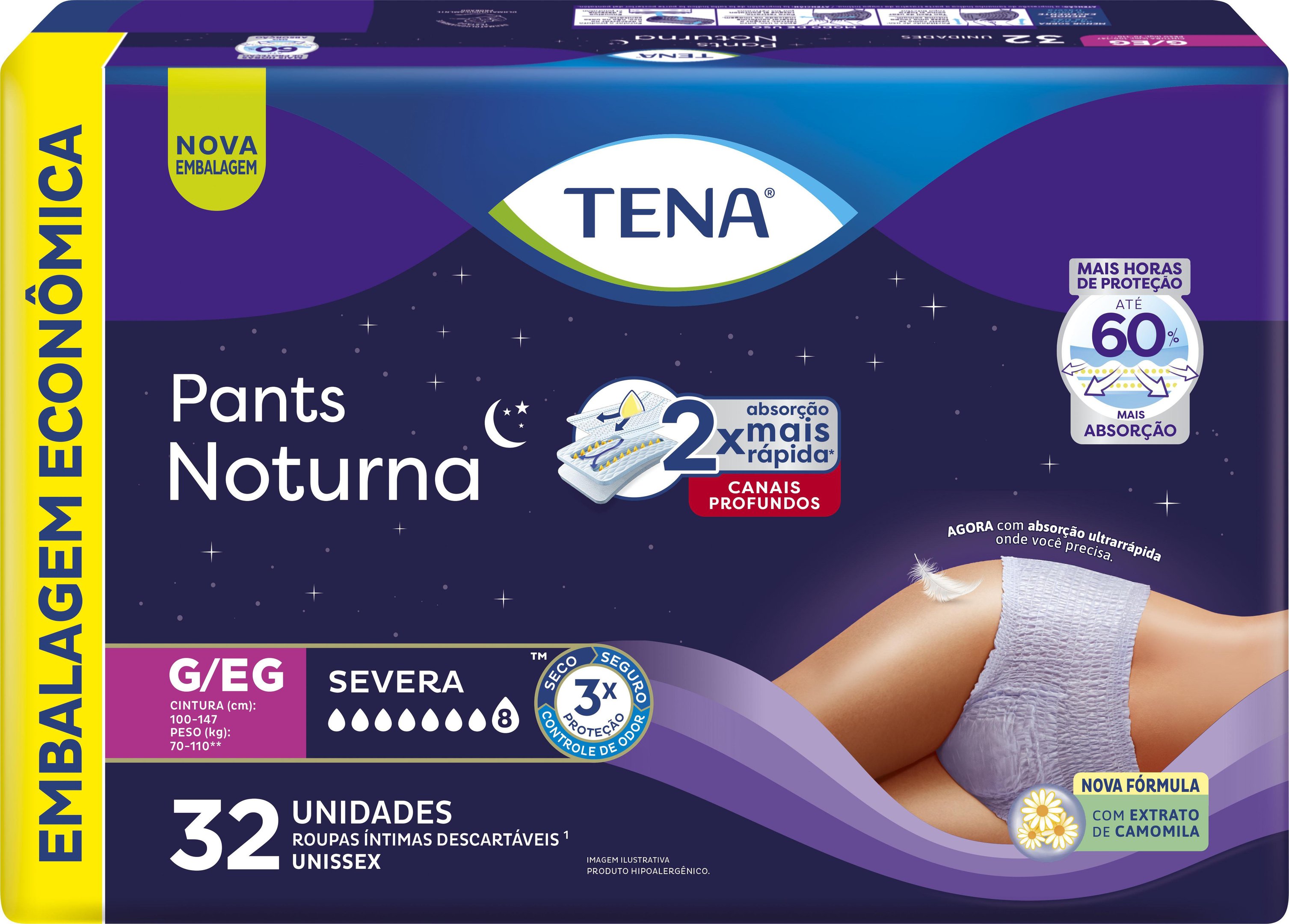 Roupa Íntima Tena Pants Noturna G/eg 32 Unidades