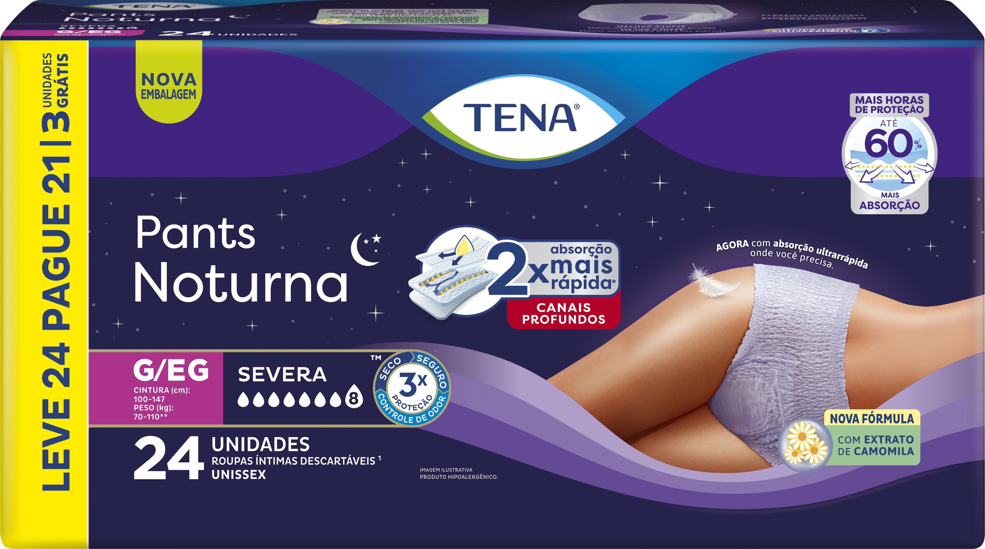 Roupa Íntima Tena Pants Noturna G/eg 24 Unidades