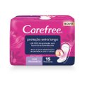 PROTETOR DIÁRIO CAREFREE PROTEÇÃO EXTRA LONGO COM FRAGRÂNCIA 15 UNIDADES