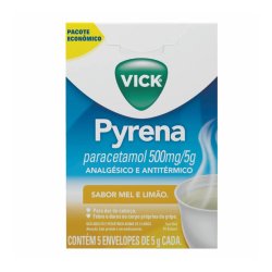 Chá Para Gripe Vick Pyrena Sabor Mel E Limão 5 Envelopes 5g Cada